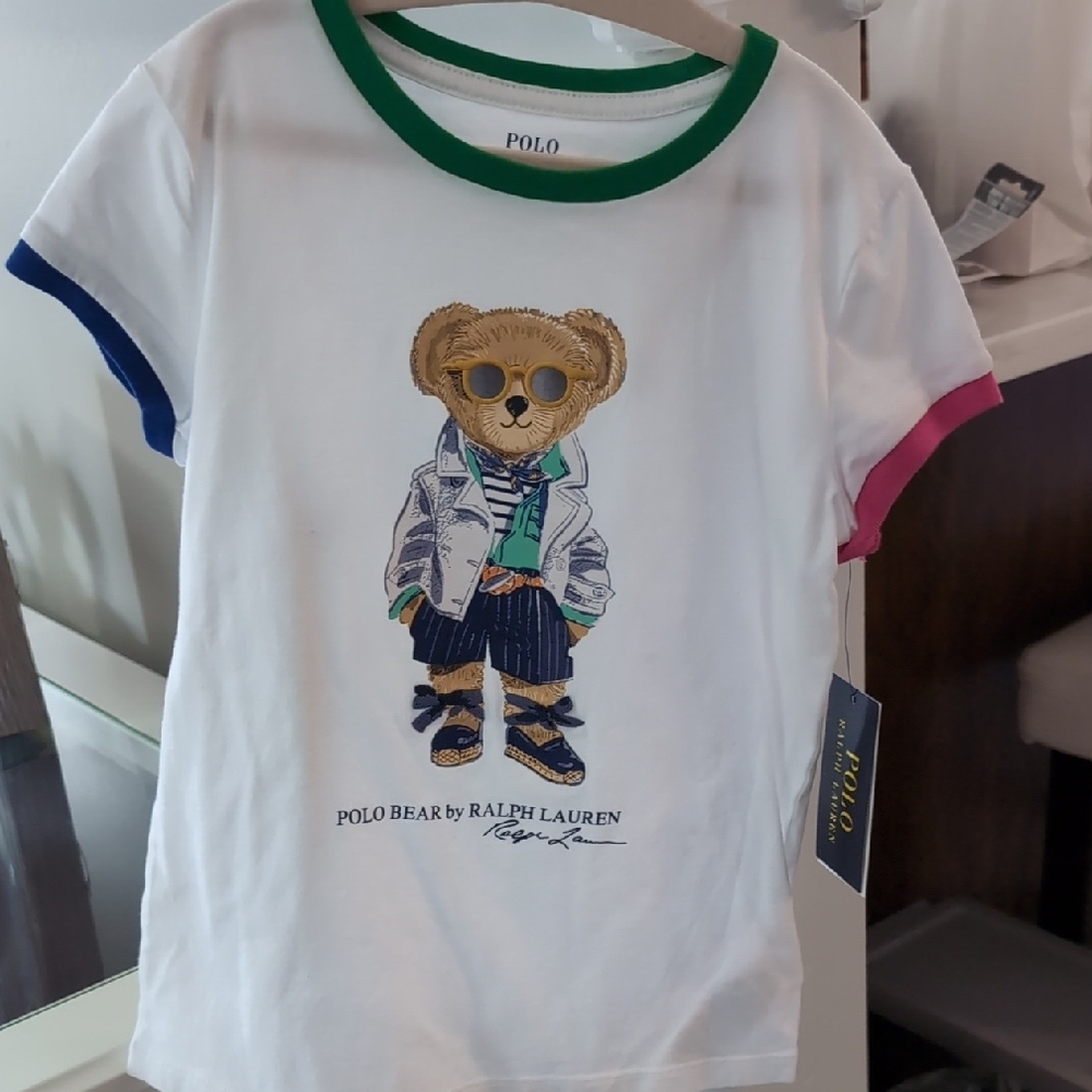 Polo by Ralph Lauren Kids White T-Shirt with Bear Graphic